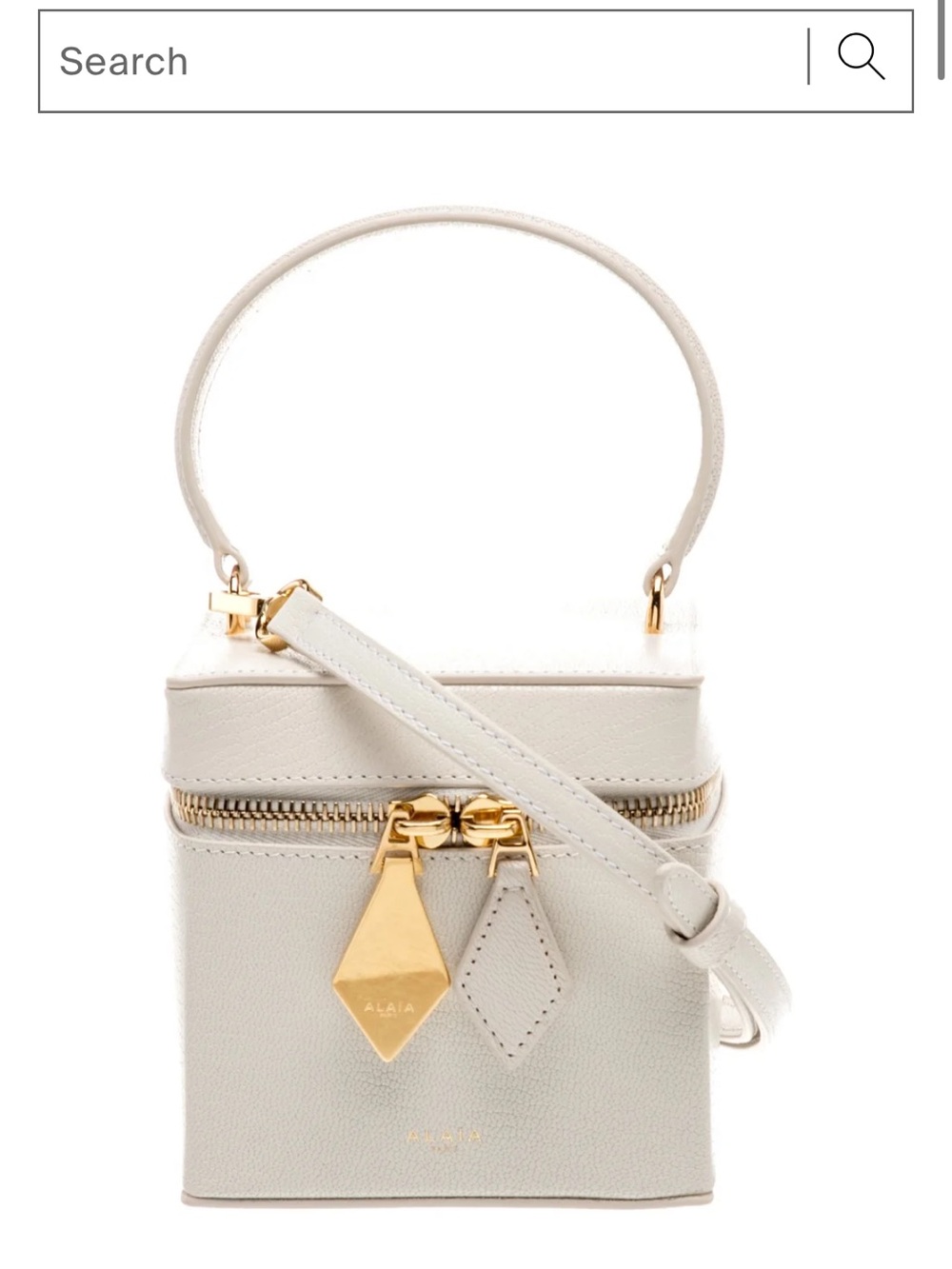 Alaïa Cream Leather Box Tote with Gold Hardware